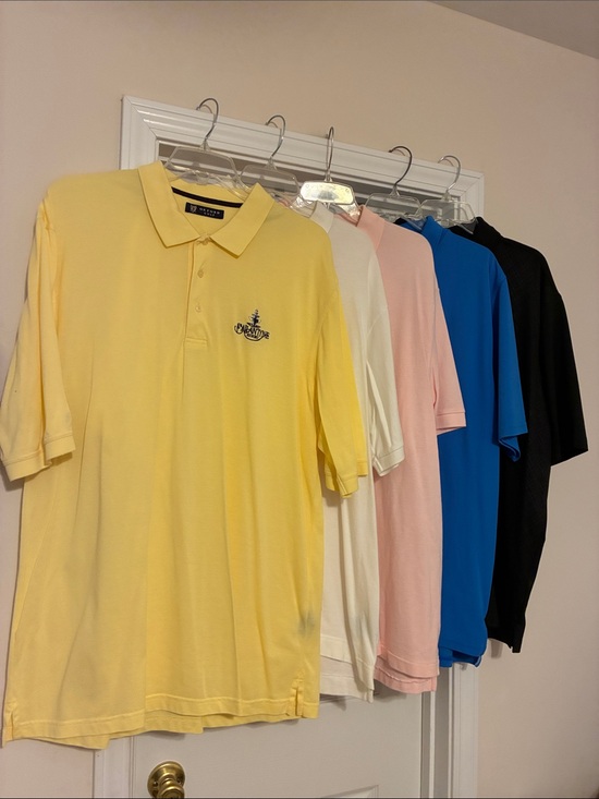 different brands Other - Men's lot of 5 2XL Polo Shirt Yellow White Pink Blue Black